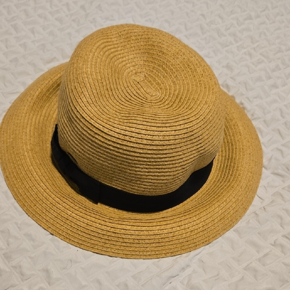 Scala Paper Straw Hat with Black Band Summer Sunhat